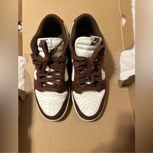 Nike Brown and White Dunk Low Sneakers